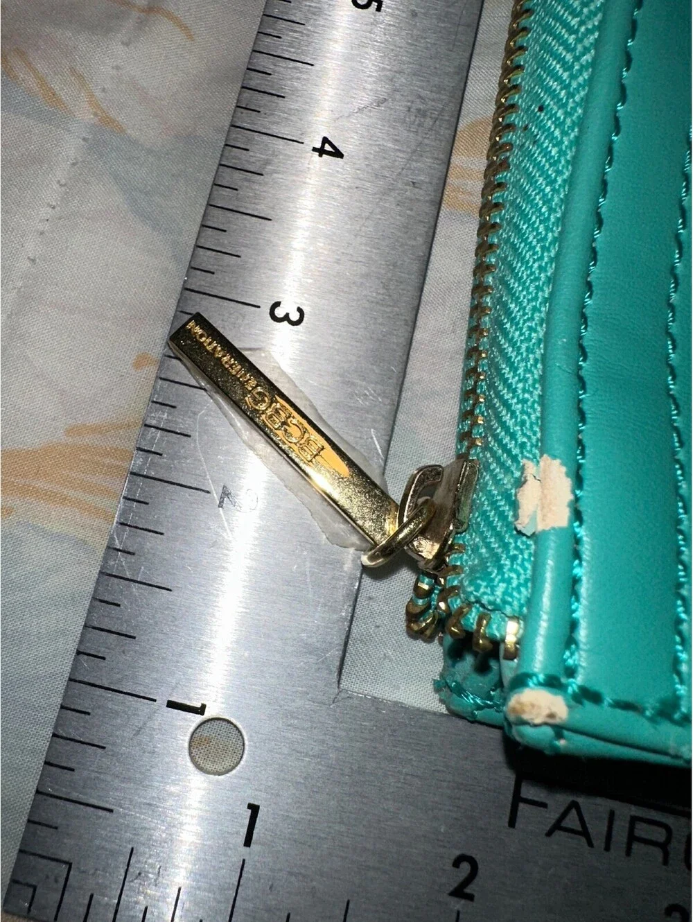 BCBG Generation Turquoise Leather Clutch Purse Vintage Y2K